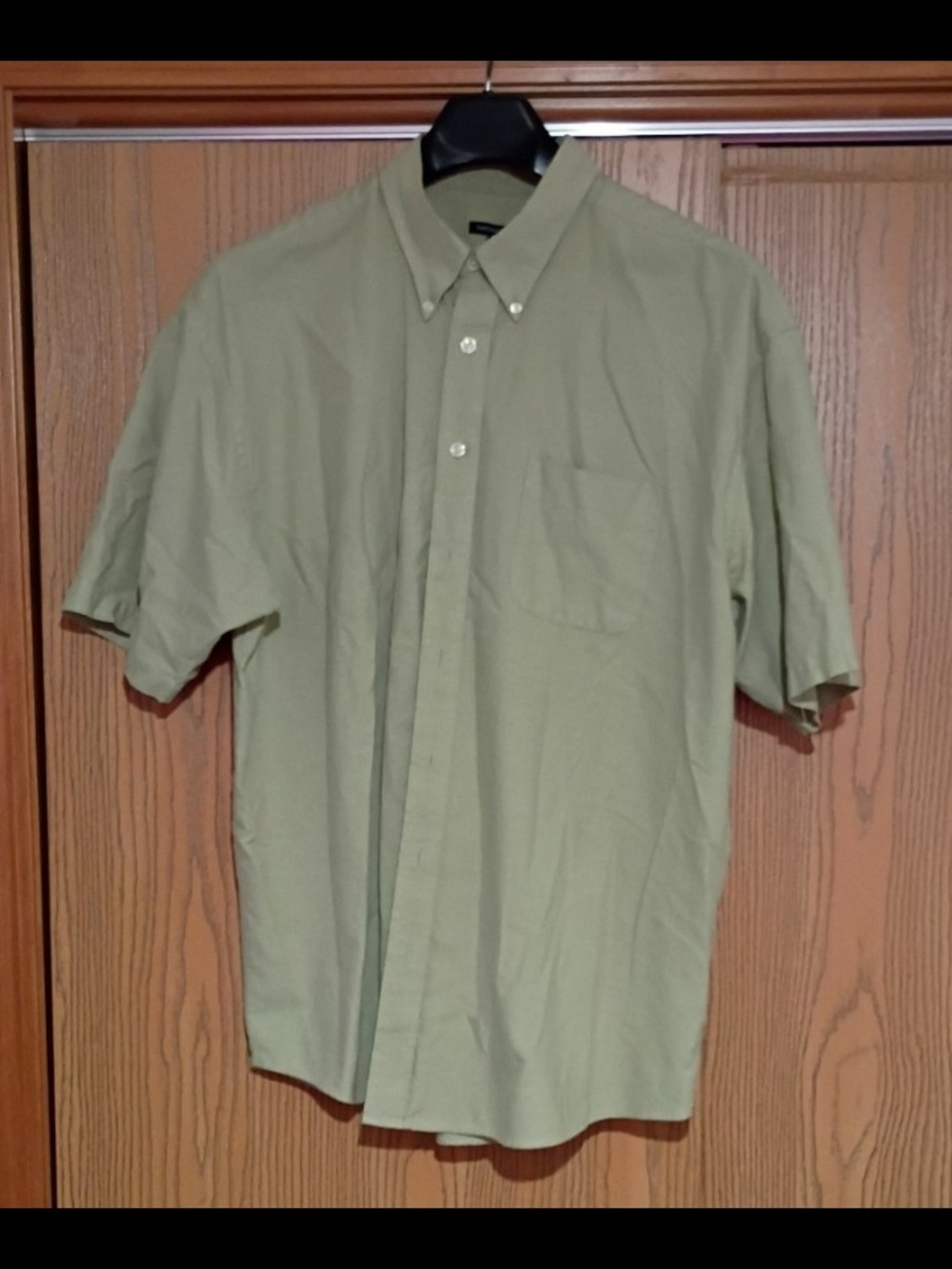 Men's Short-Sleeve Button-Down Shirt in Light Olive